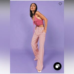 Princess Polly Archer Pants Pink High Waisted
Straight Leg Pleated Size 12